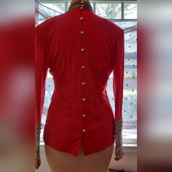 Vintage Beaded Blouse Size M See Below - Picture 4 of 12